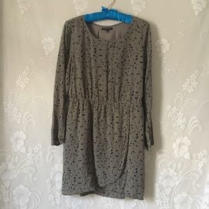 Broadway & Broome Abstract Dark Green Dot Mini Dress